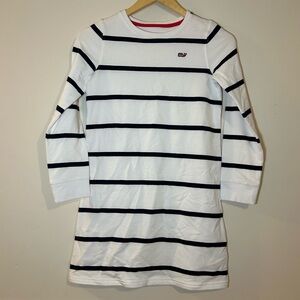 Vineyard Vines White and Navy Striped Kids Casual Dress